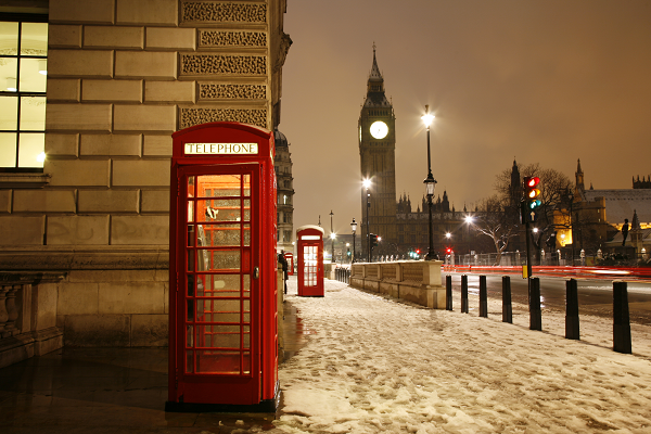 snowy London scene