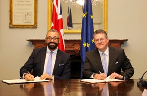 Foreign secretary James Cleverly and Maroš Šefčovič 