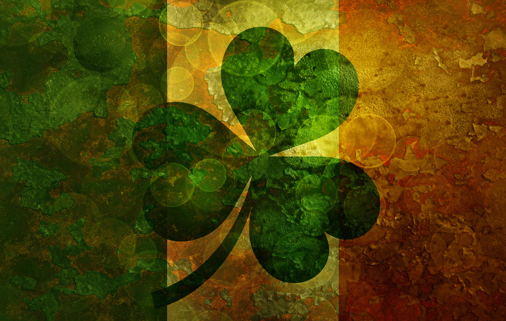 Ireland flag with Shamrock