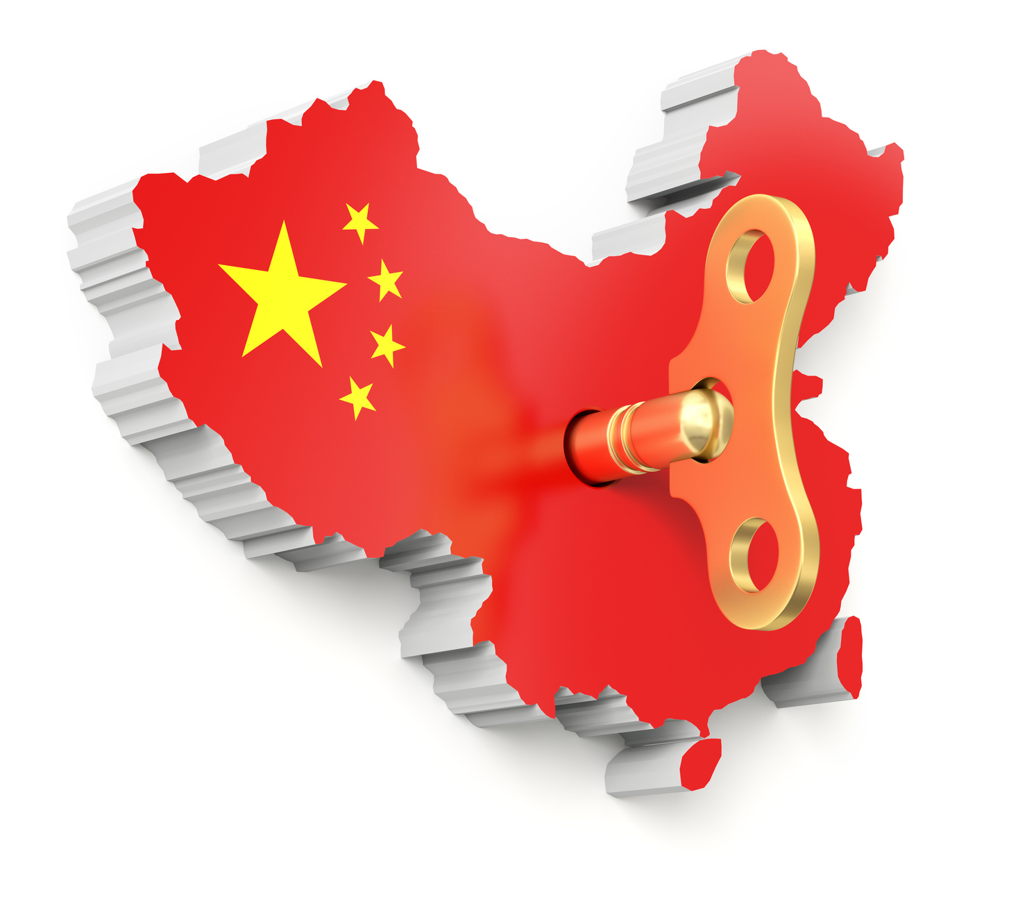 Map of China with a key