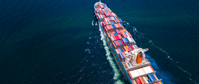 cargo ship at sea