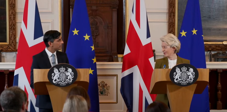 Rishi Sunak and Ursula von der Leyen at a press conference