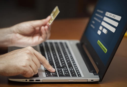 Person Making an Online Card Payment