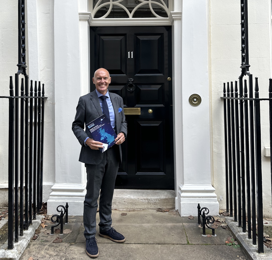 Marco Forgione in front of no 11 Downing Street