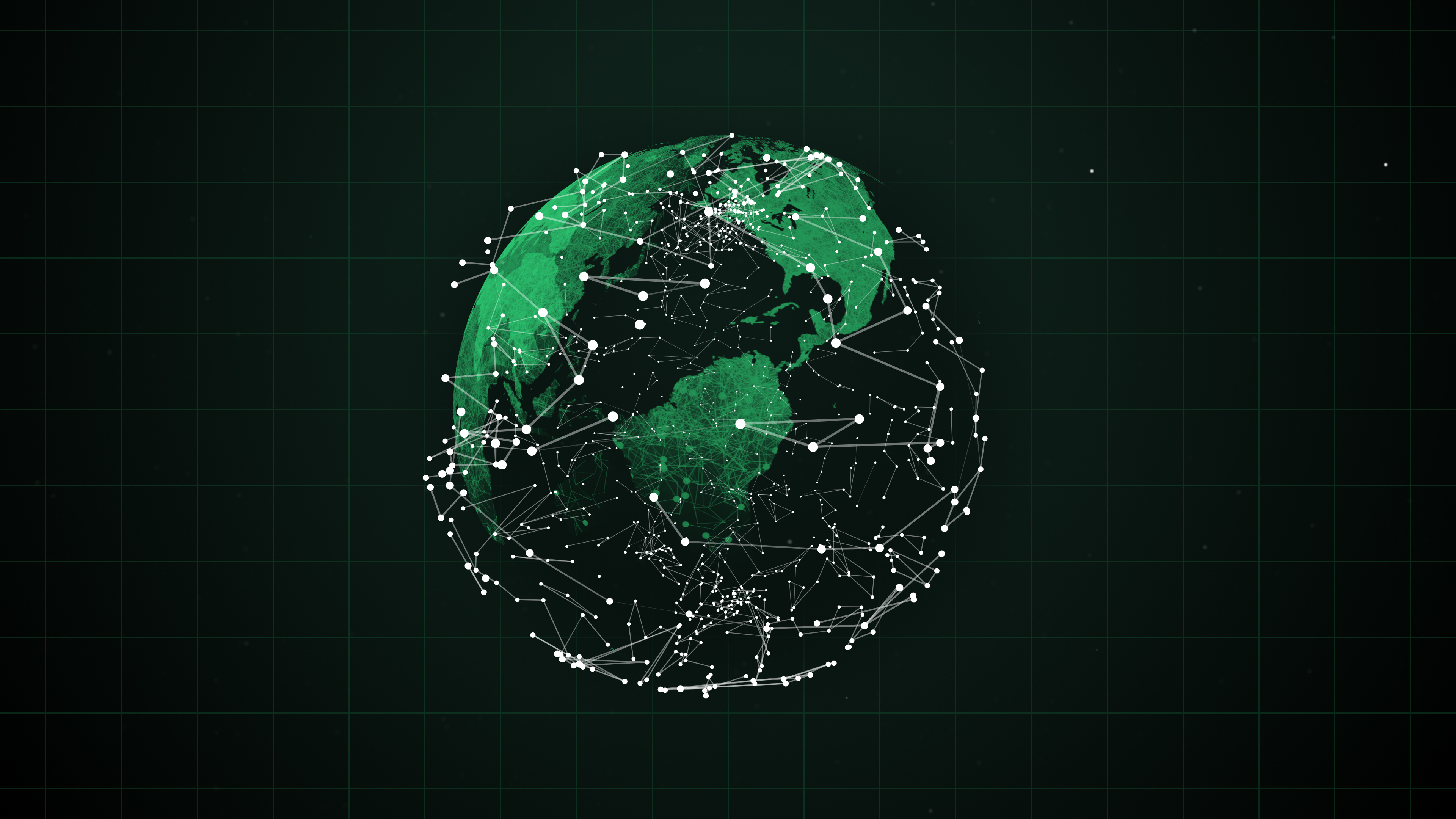 Green digital globe