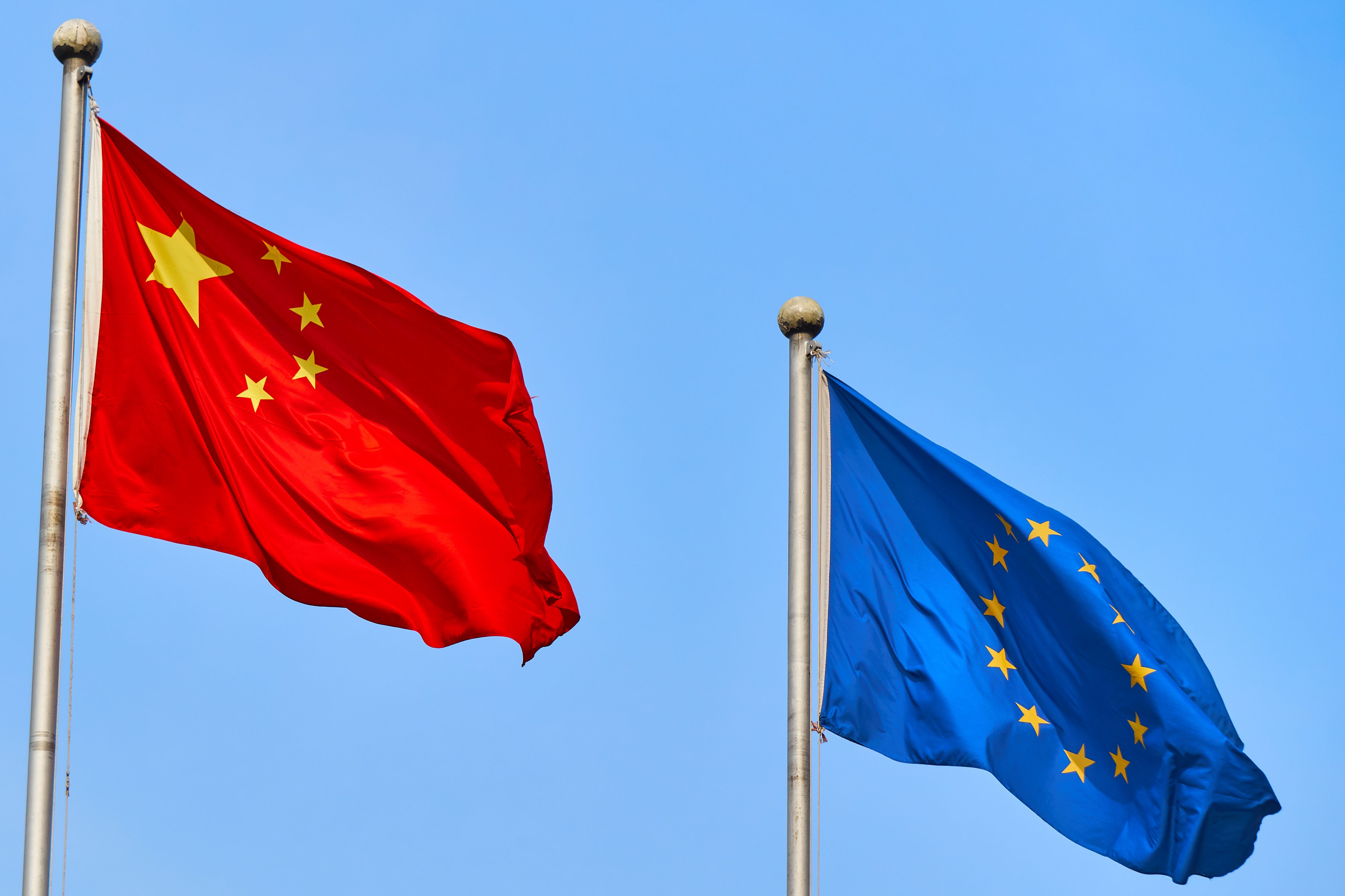 EU-China flags billowing