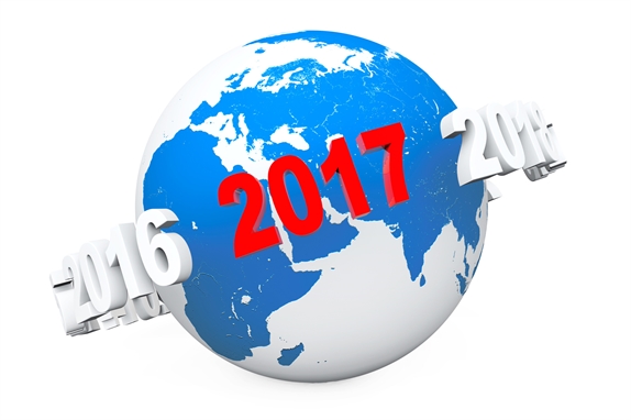 Globe with 2016 to 2017 written on it