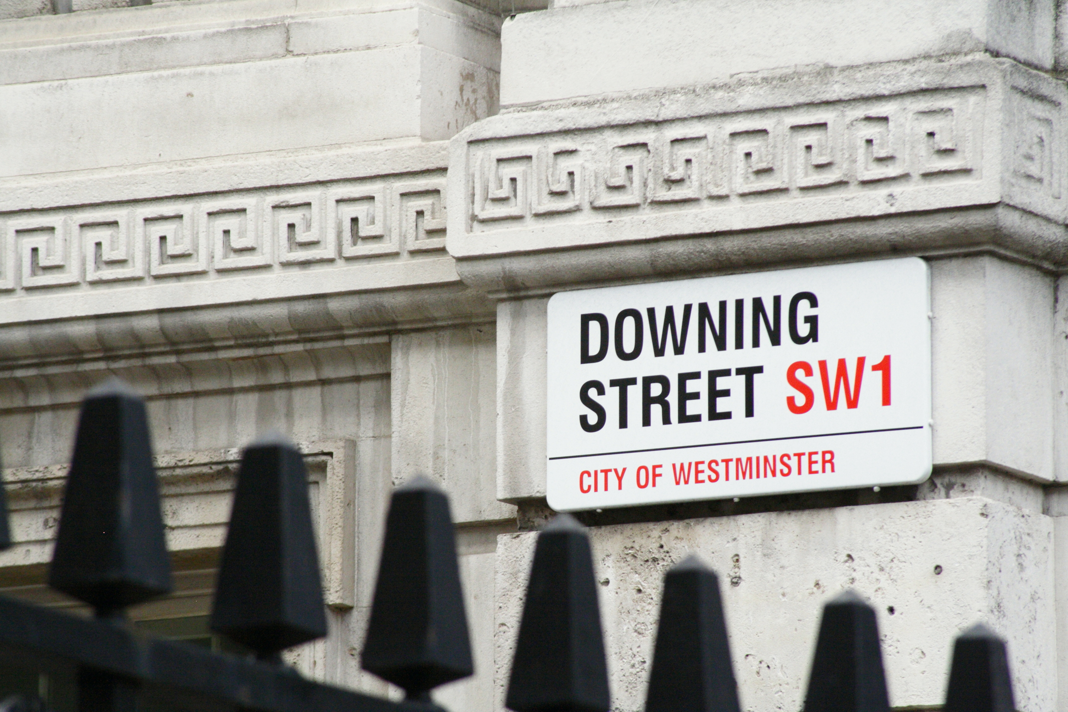 UK Politics Downing Street Sign