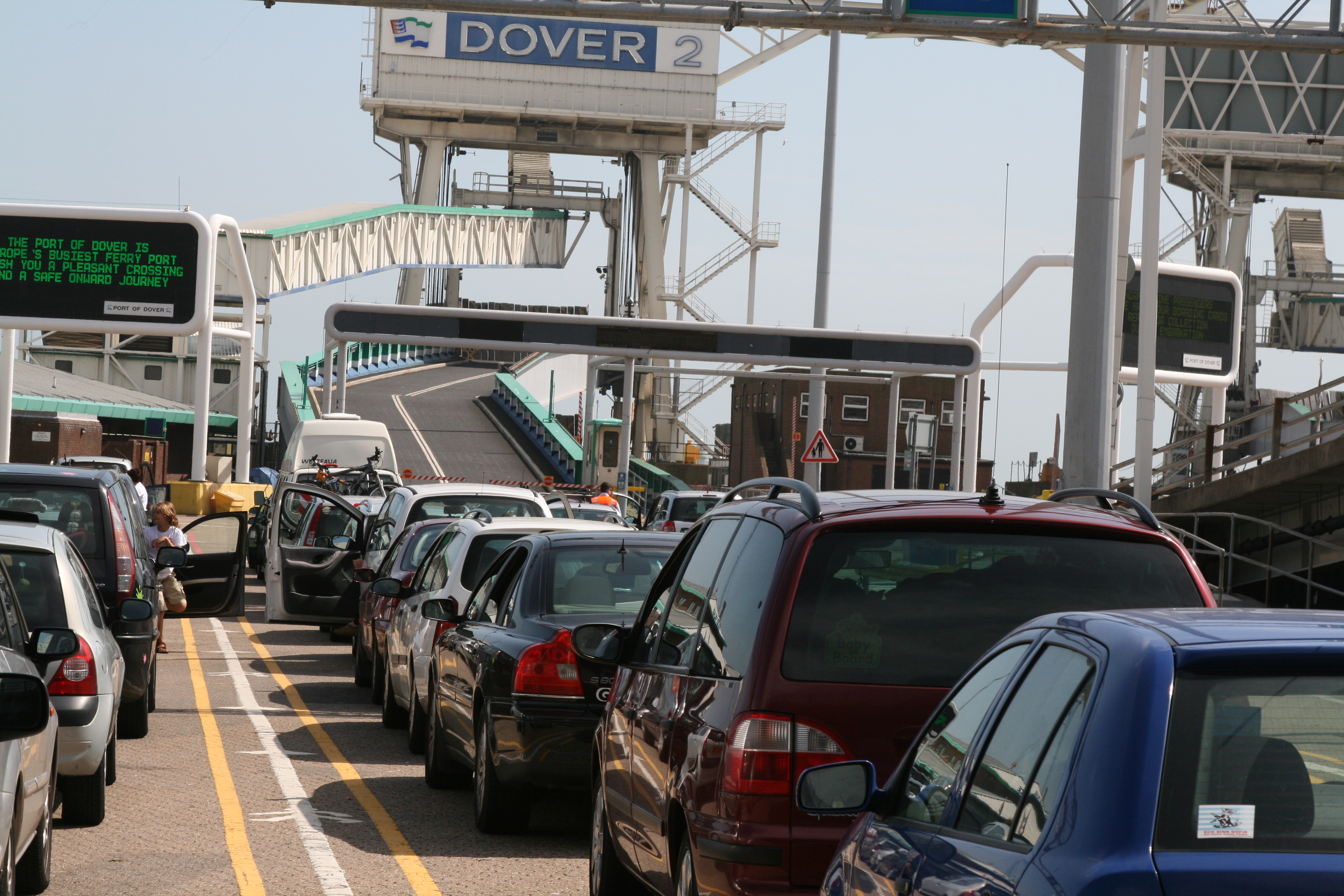 Car queue at Port of Dover